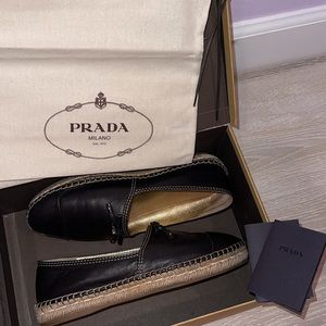 AUTHENTIC PRADA Leather Espadrilles